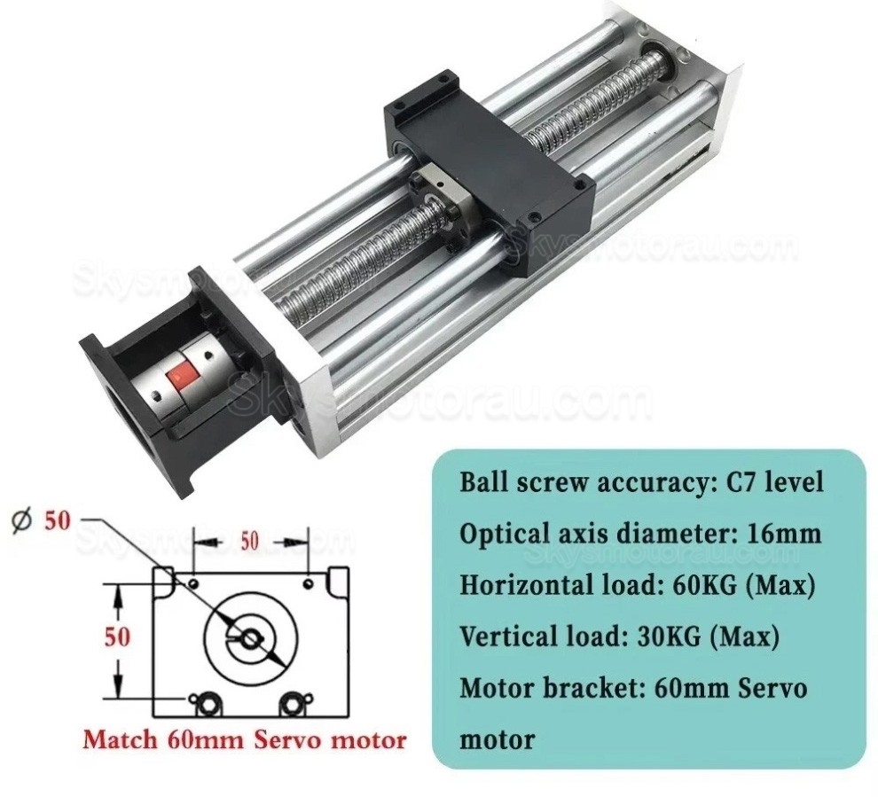 Linear Translation Stage OSP001610 CNC Sliding Table Linear Table 100mm-1000mm Fit NEMA 23 Stepper Motor/ 60mm Servo Motor