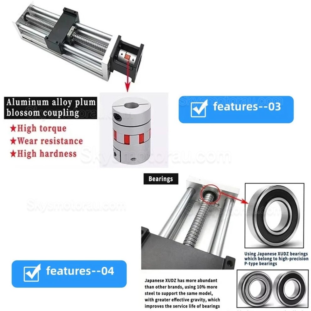 Linear Translation Stage OSP001610 CNC Sliding Table Linear Table 100mm-1000mm Fit NEMA 23 Stepper Motor/ 60mm Servo Motor