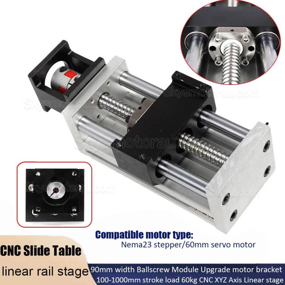Linear Translation Stage OSP001610 CNC Sliding Table Linear Table 100mm-1000mm Fit NEMA 23 Stepper Motor/ 60mm Servo Motor