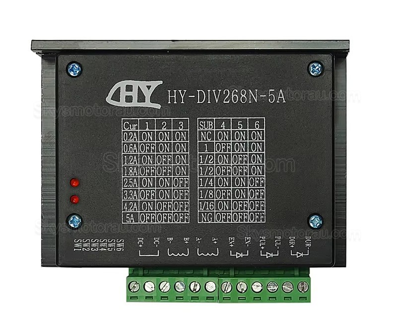 Digital Stepper Motor Driver HY-DIV268N-5A 0.2-5A 12-48V for NEMA 14, 17, 23, 24, 34 Stepper Motor
