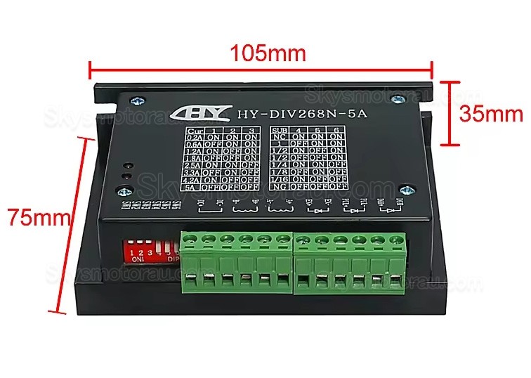 Digital Stepper Motor Driver HY-DIV268N-5A 0.2-5A 12-48V for NEMA 14, 17, 23, 24, 34 Stepper Motor
