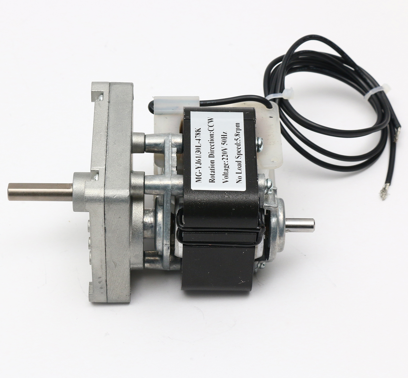 110/220V Shade Pole Gearmotor MG-YJ61 Single Phase with Ratio 13:1 - 718:1 Spur Gearbox