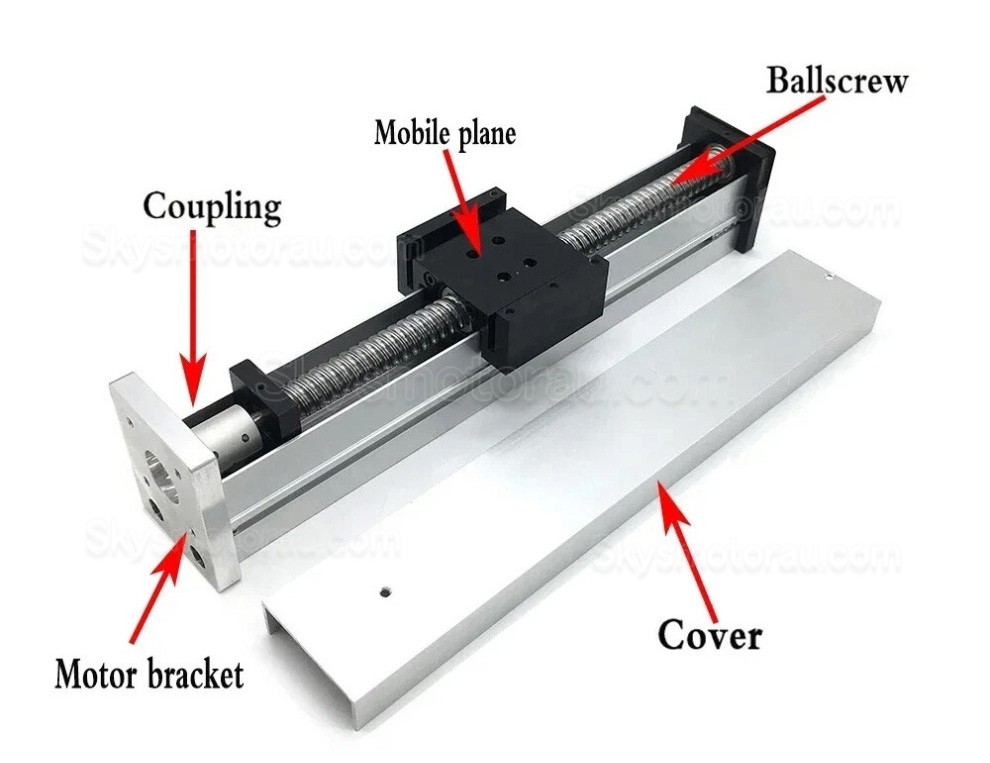 Screw Linear CNC Slide Table Kit QMF40, Fully Sealed CNC Linear Guide Module with Stepper Motor & Driver