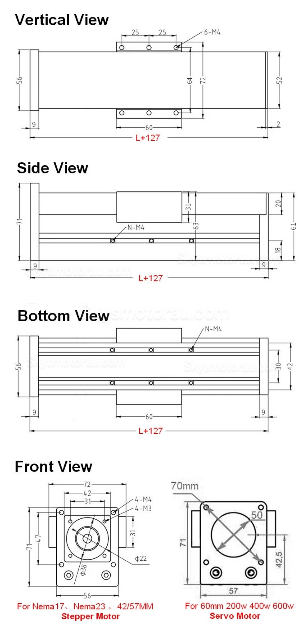 Screw Linear CNC Slide Table Kit QMF40, Fully Sealed CNC Linear Guide Module with Stepper Motor & Driver