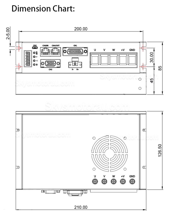 24-110V DC Servo Motor Driver MCAC8A0 100A 1000W for 110/130mm Servo Motor