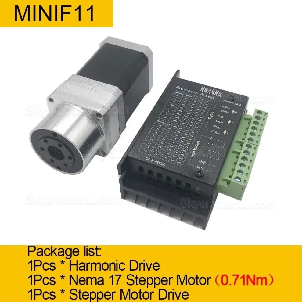 MINIS/MINIF Series Harmonic Stepper Motor with Ratio 30:1/50:1/100:1 Harmonic Gearbox