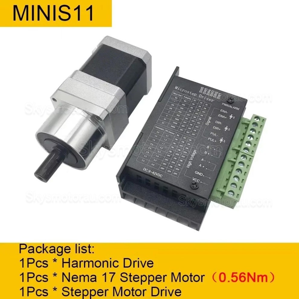 MINIS/MINIF Series Harmonic Stepper Motor with Ratio 30:1/50:1/100:1 Harmonic Gearbox