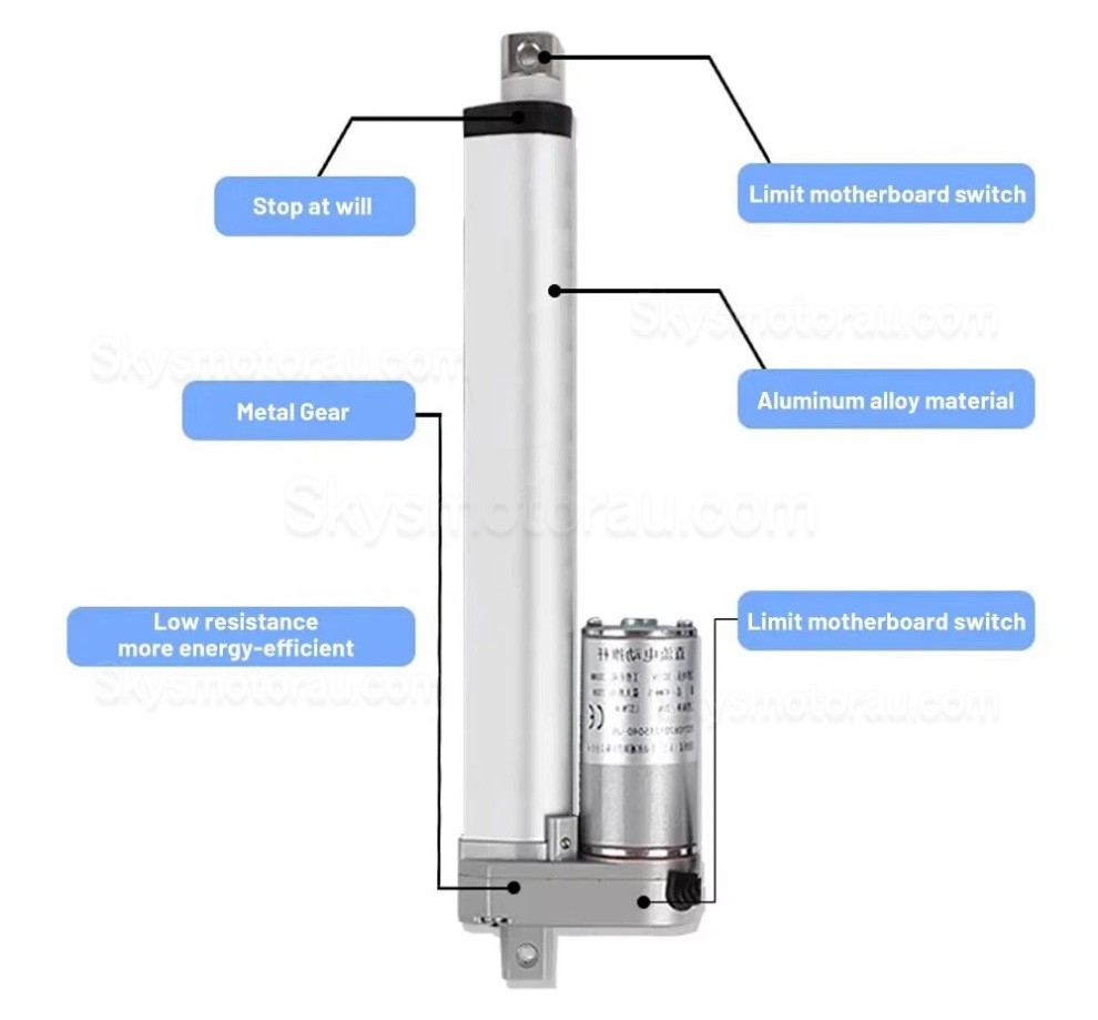 12V/24V Electric Linear Actuator OSP001608 20-36W Stroke Lenght 50-1000mm