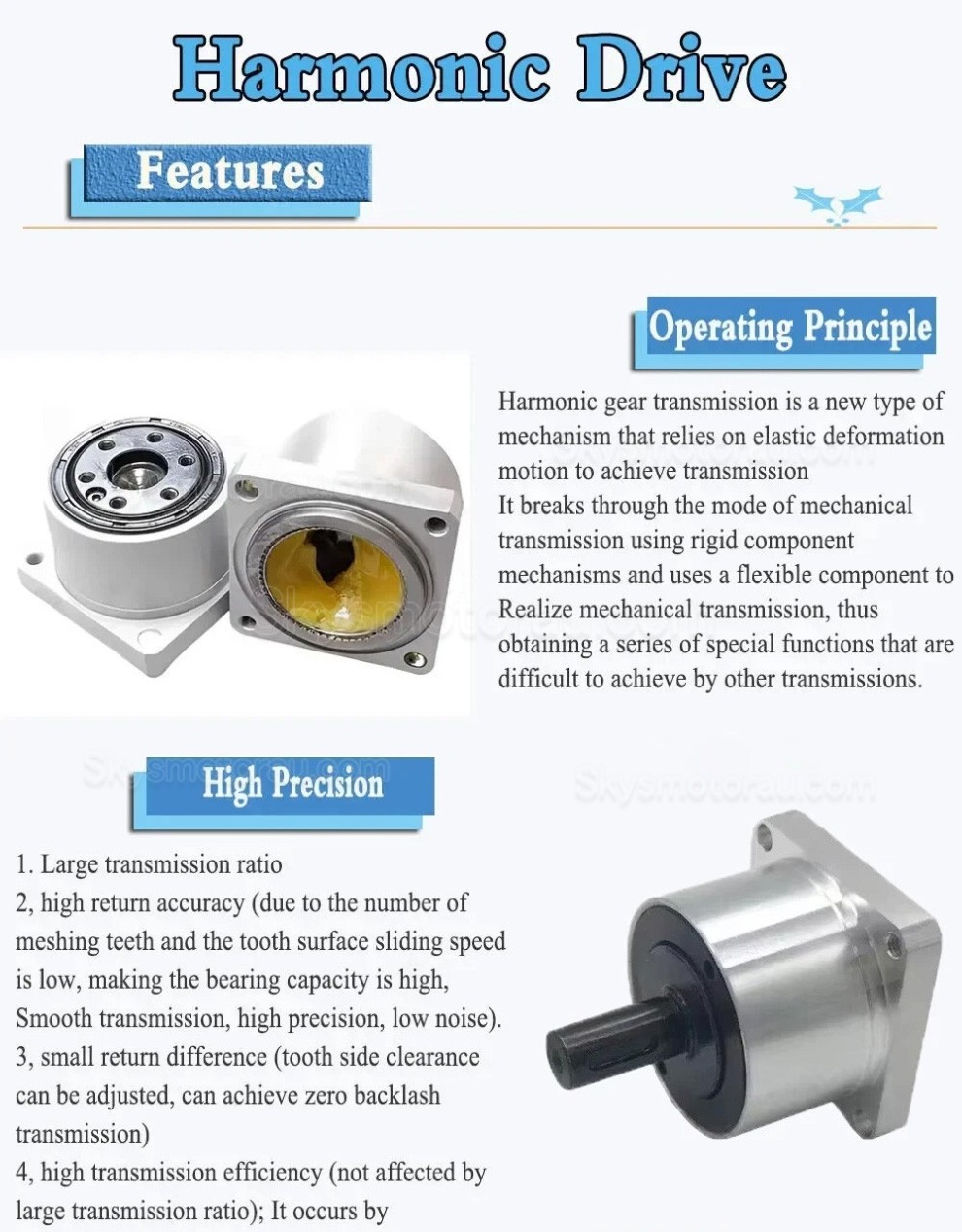 MINIS/MINIF Series Harmonic Stepper Motor with Ratio 30:1/50:1/100:1 Harmonic Gearbox