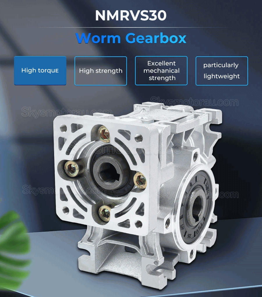 NMRV030 Worm Drive Gearbox 5:1 10:1 20:1 30:1 50:1 Fit Nema 23 Stepper / Servo Motor