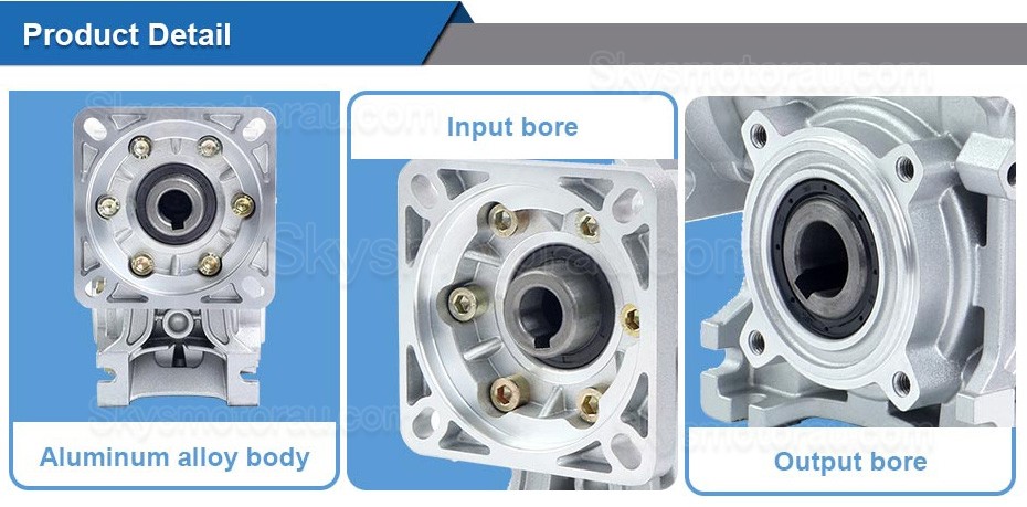 NMRV040 Worm Drive Gearbox 5:1 10:1 20:1 30:1 50:1 for Nema 34 Motor