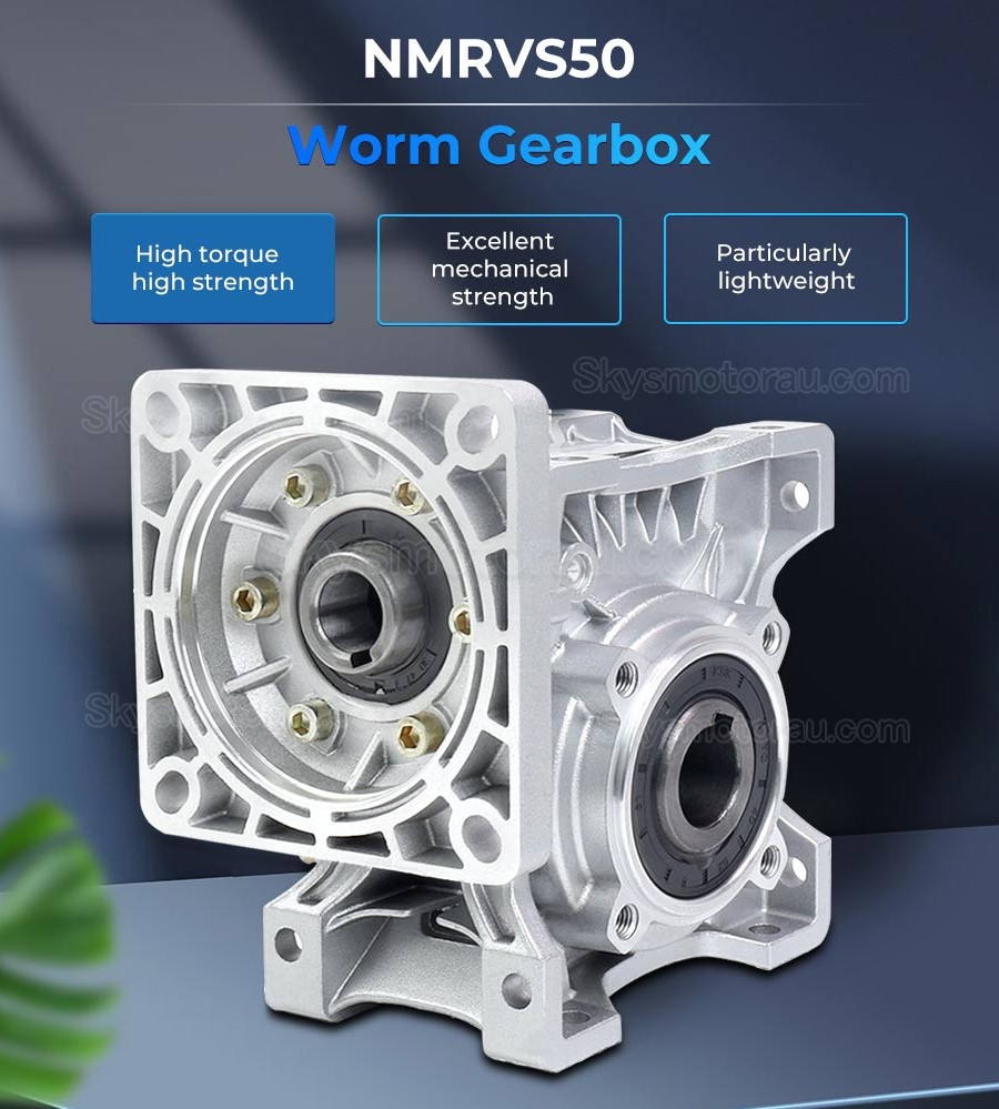 NMRV050 Worm Drive Gearbox Ratio 5:1/10:1/20:1 Fit Nema 42 Stepper Motor