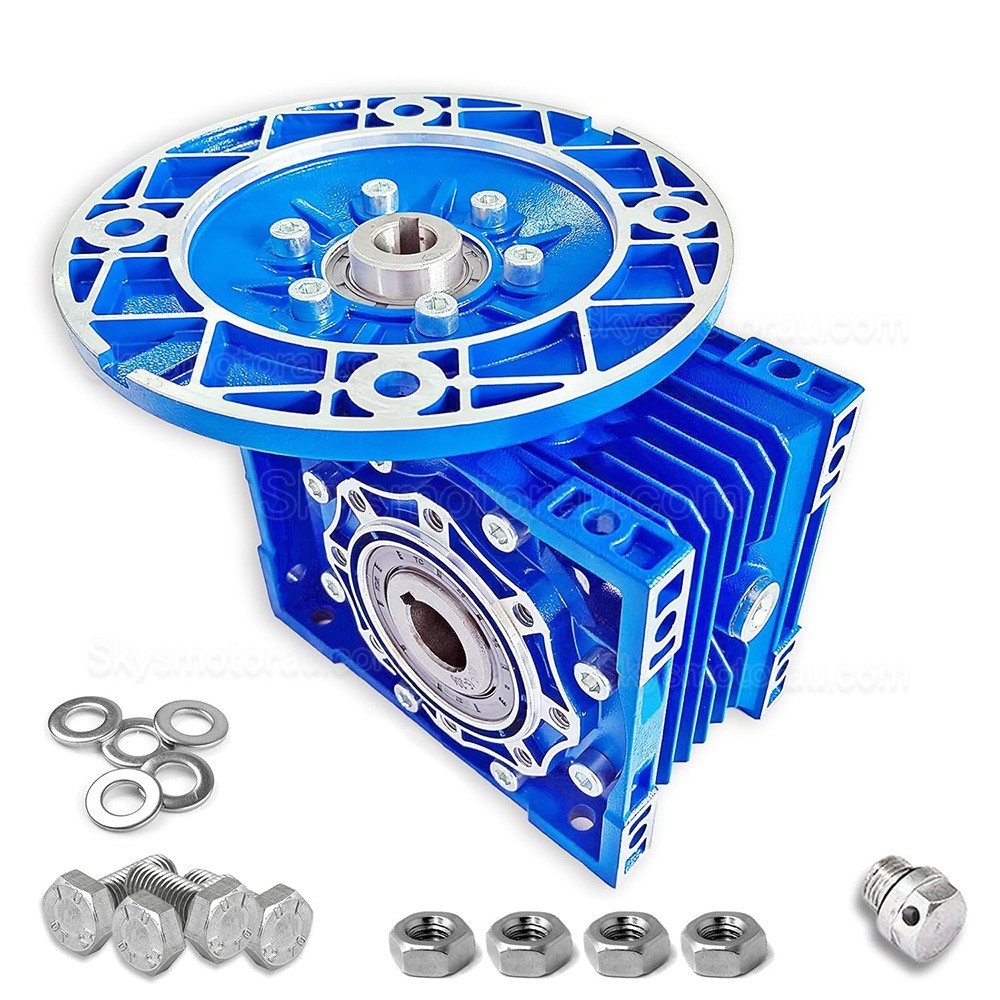 RV063 80B5/90B14 Round Worm Gearbox Ratio 7.5:1 10:1 15:1 20:1 30:1 Input 19mm/24mm
