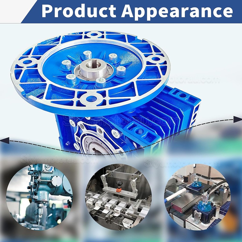 RV063 80B5/90B14 Round Worm Gearbox Ratio 7.5:1 10:1 15:1 20:1 30:1 Input 19mm/24mm