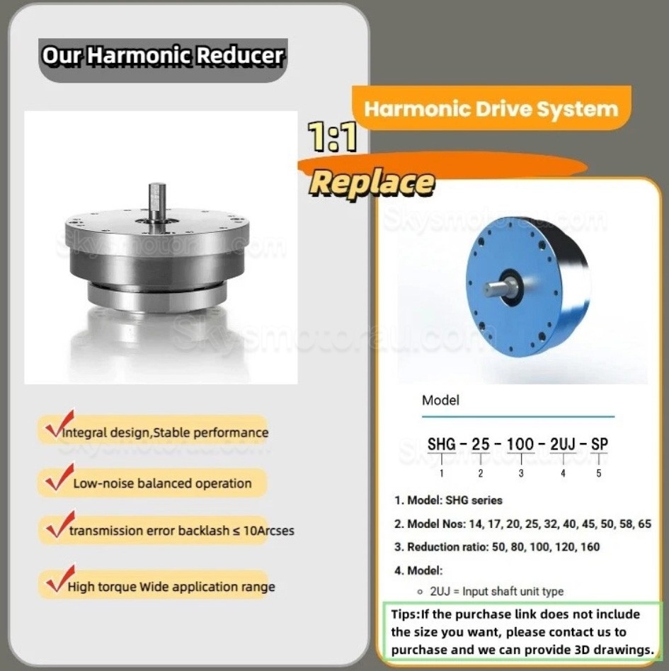 HST Series 50:1/80:1/100:/120:1/160:1 Harmonic Gearbox Ratio for Industrial Robot Arm