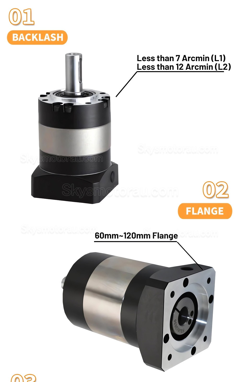 PLE042 Series Planetary Gearbox Ratio 4:1 - 100:1 for NEMA17 Stepper Motor / 40mm Servo Motor 50W 100W