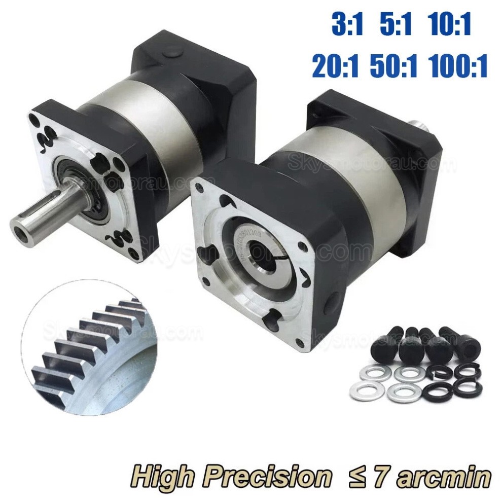 PLF090 Series Planetary Gear Box Ratio 3:1 - 100:1 for NEAM34 Stepper Motor, 80mm Servo Motor 750W