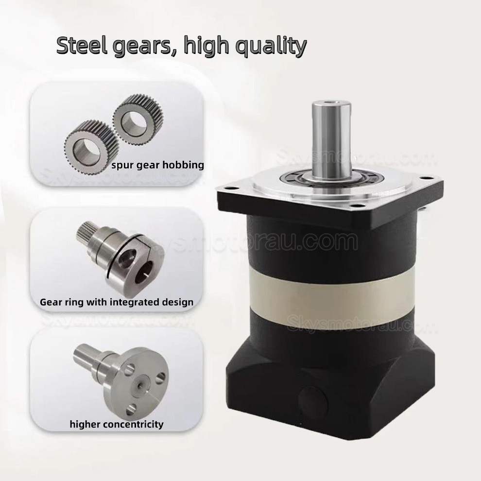 PLF090 Series Planetary Gear Box Ratio 3:1 - 100:1 for NEAM34 Stepper Motor, 80mm Servo Motor 750W