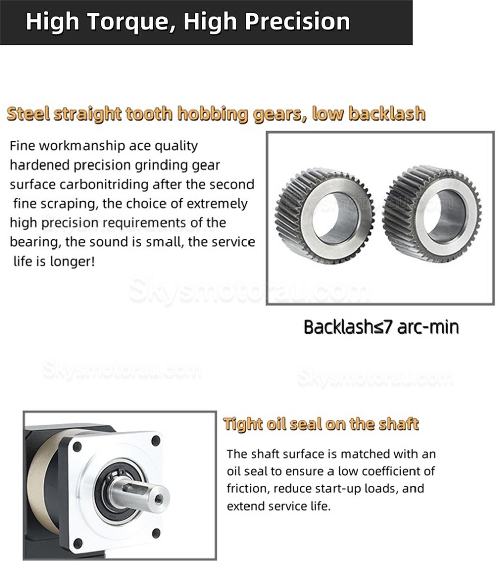PLF090 Series Planetary Gear Box Ratio 3:1 - 100:1 for NEAM34 Stepper Motor, 80mm Servo Motor 750W