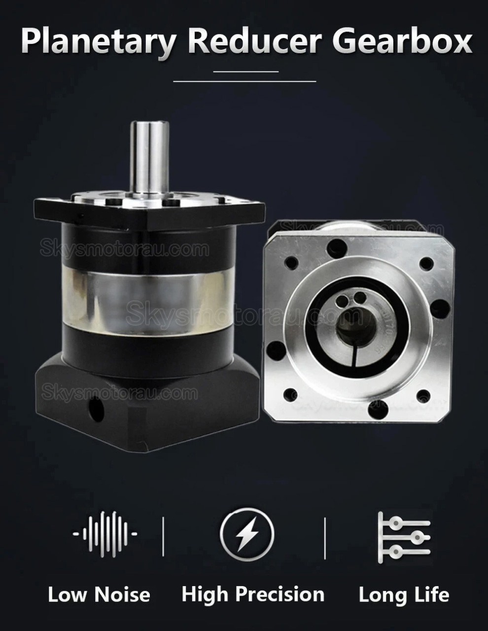 PLF090 Series Planetary Gear Box Ratio 3:1 - 100:1 for NEAM34 Stepper Motor, 80mm Servo Motor 750W