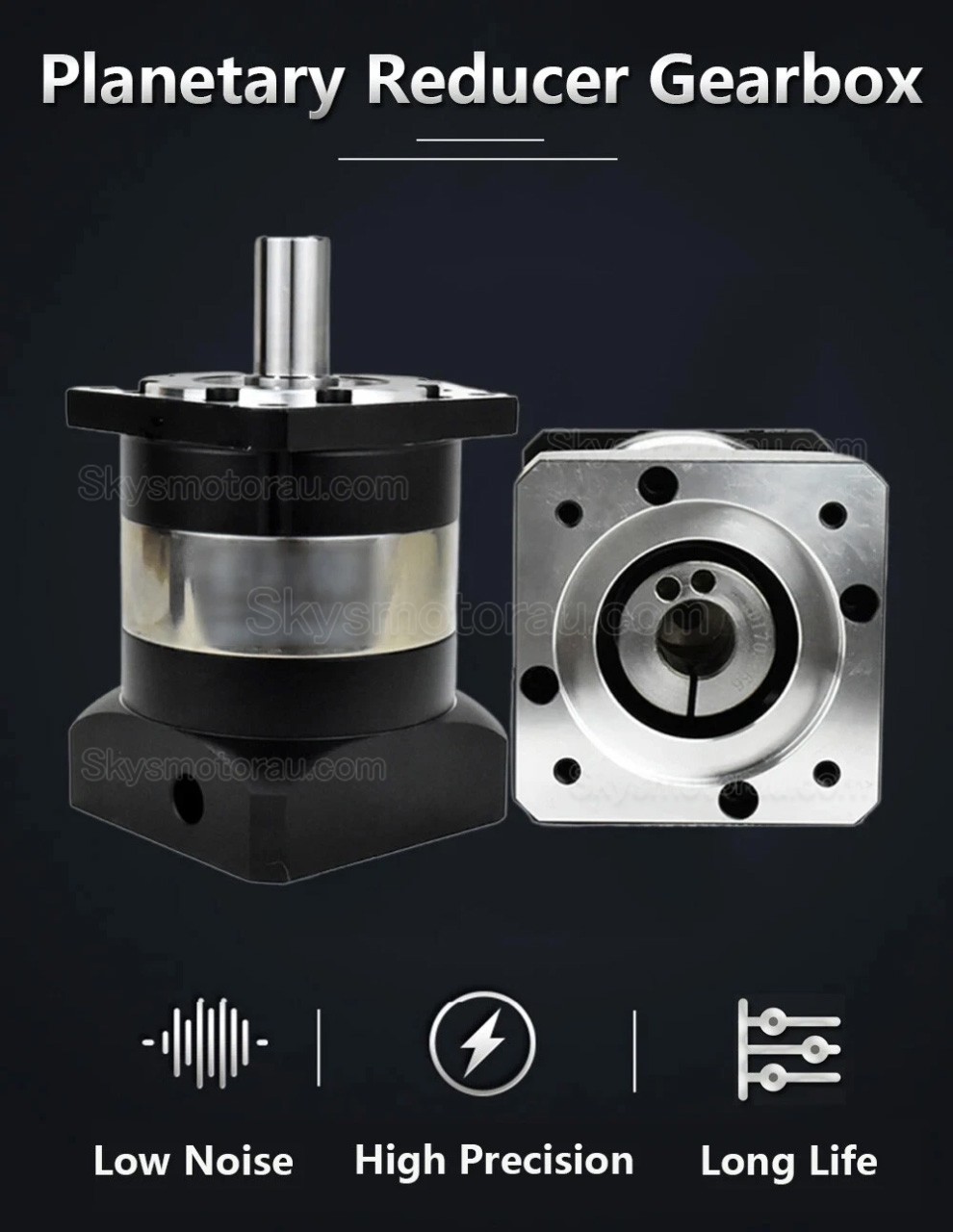 PLF120 Series Nema 42 Planetary Gear Box Ratio 3:1 - 100:1 Input Shaft 19mm