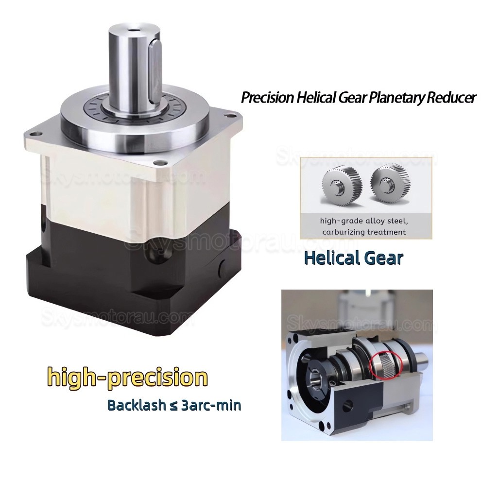 PLG042 Helical Planetary Gearbox Ratio 4:1 - 100:1 Fit NEMA 17 Stepper Motor / 40mm Servo Motor