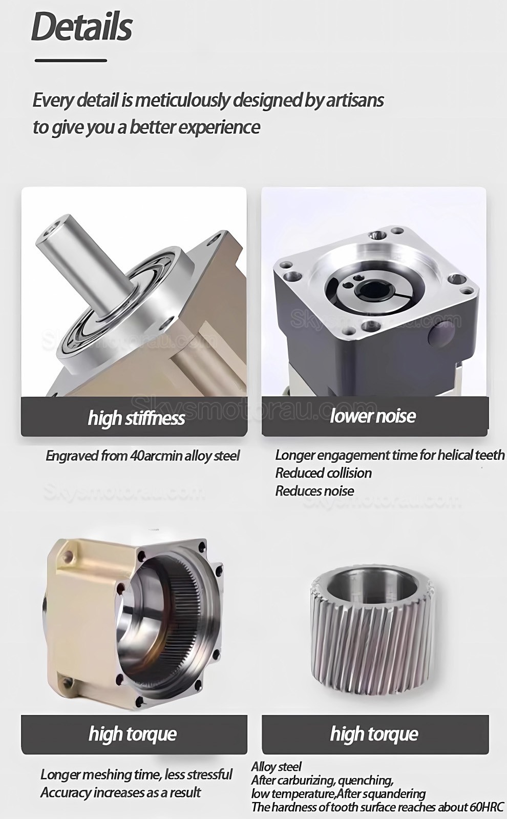 PLG042 Helical Planetary Gearbox Ratio 4:1 - 100:1 Fit NEMA 17 Stepper Motor / 40mm Servo Motor