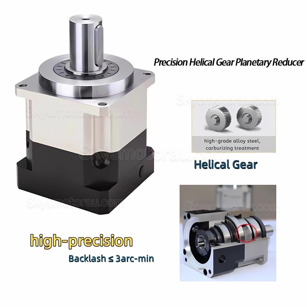 PLG090 Helical Planetary Gearbox Ratio 3:1 - 100:1 NEMA 34 Stepper Motor / 80mm 90mm Servo Motor 750W 1kW