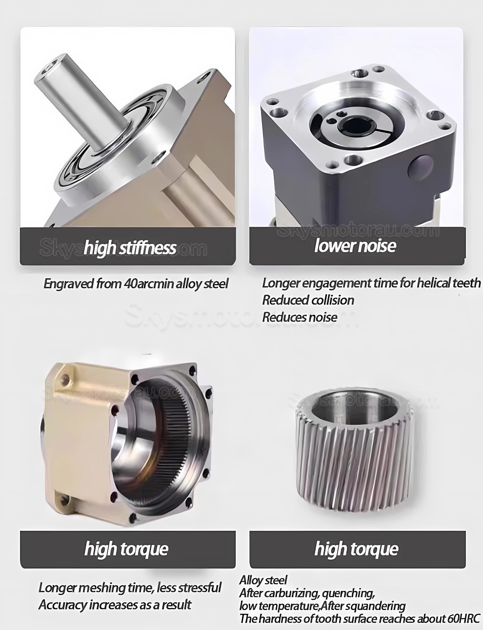 PLG090 Helical Planetary Gearbox Ratio 3:1 - 100:1 NEMA 34 Stepper Motor / 80mm 90mm Servo Motor 750W 1kW