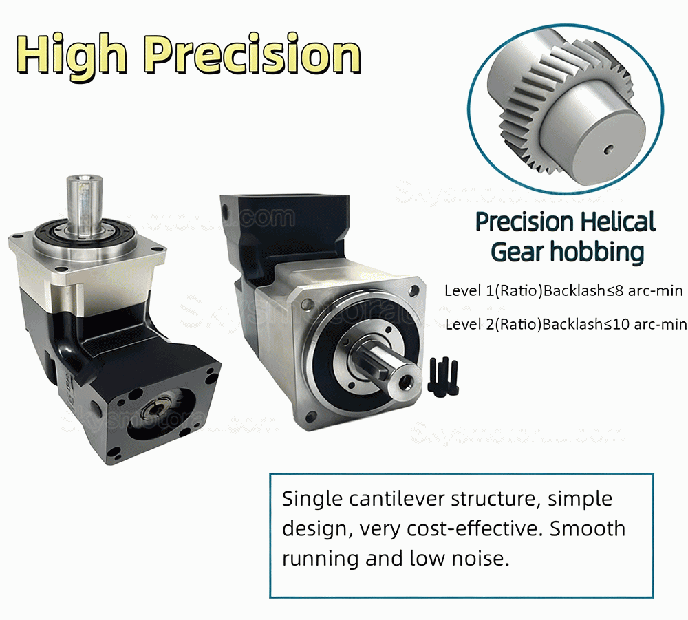 PLMG090 Series NEMA 34 Right Angle Servo Planetary Gearbox 3:1 - 100:1 for NEMA 34 Stepper / 90mm Servo Motor