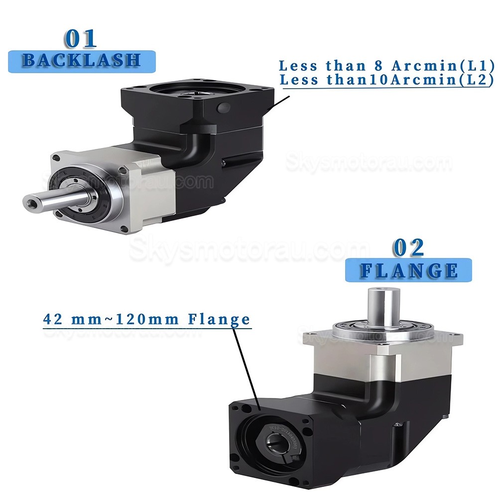 PLMG042 Series Nema 17 Right Angle Servo Planetary Gearbox 3:1 - 100:1 for Nema 17 Stepper Motor / 40mm Servo Motor