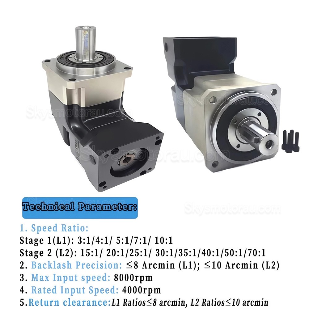 PLMG042 Series Nema 17 Right Angle Servo Planetary Gearbox 3:1 - 100:1 for Nema 17 Stepper Motor / 40mm Servo Motor