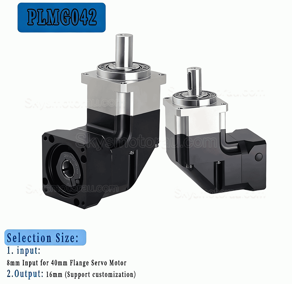 PLMG042 Series Nema 17 Right Angle Servo Planetary Gearbox 3:1 - 100:1 for Nema 17 Stepper Motor / 40mm Servo Motor