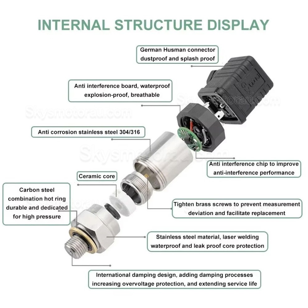 Industry Pressure Sensor PT-719 Hydraulic Pressure Transmitter 0-10V 4-20mA IP65 (without Cable)