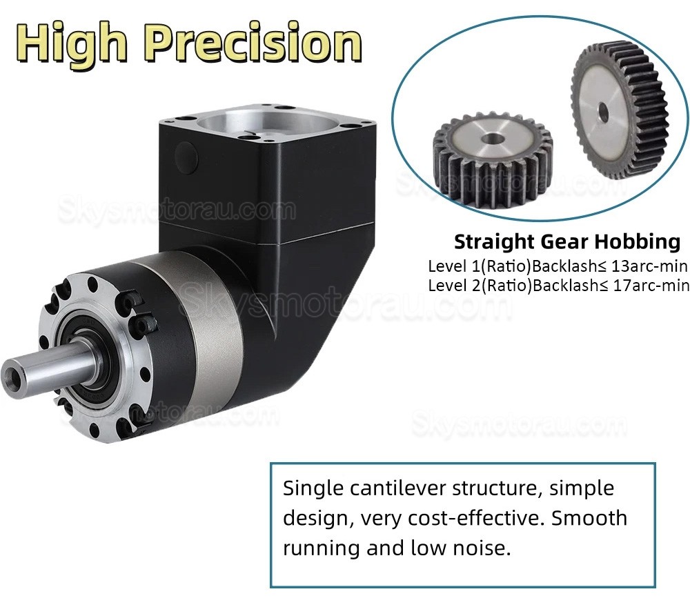 PVE060 Series Nema 23 Right Angle Servo Planetary Gearbox 3:1 - 100:1 Fit Nema 23 Stepper Motor/60mm Servo Motor