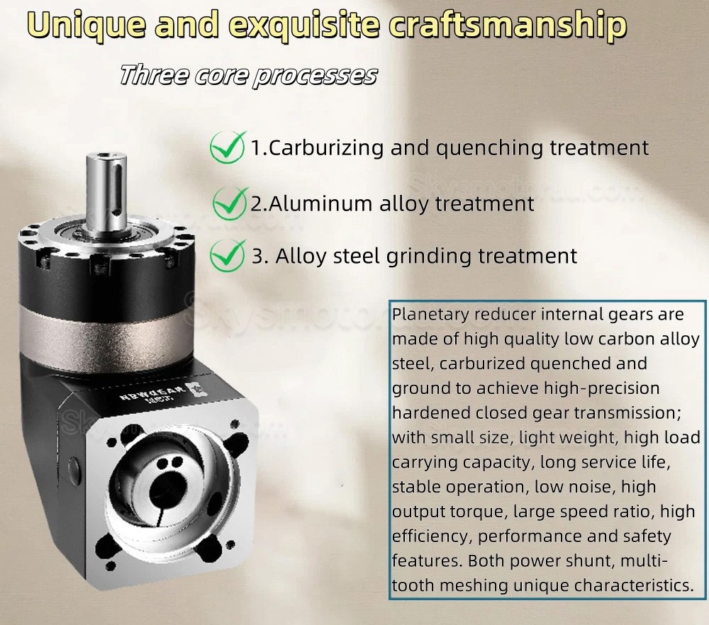 PVE060 Series Nema 23 Right Angle Servo Planetary Gearbox 3:1 - 100:1 Fit Nema 23 Stepper Motor/60mm Servo Motor