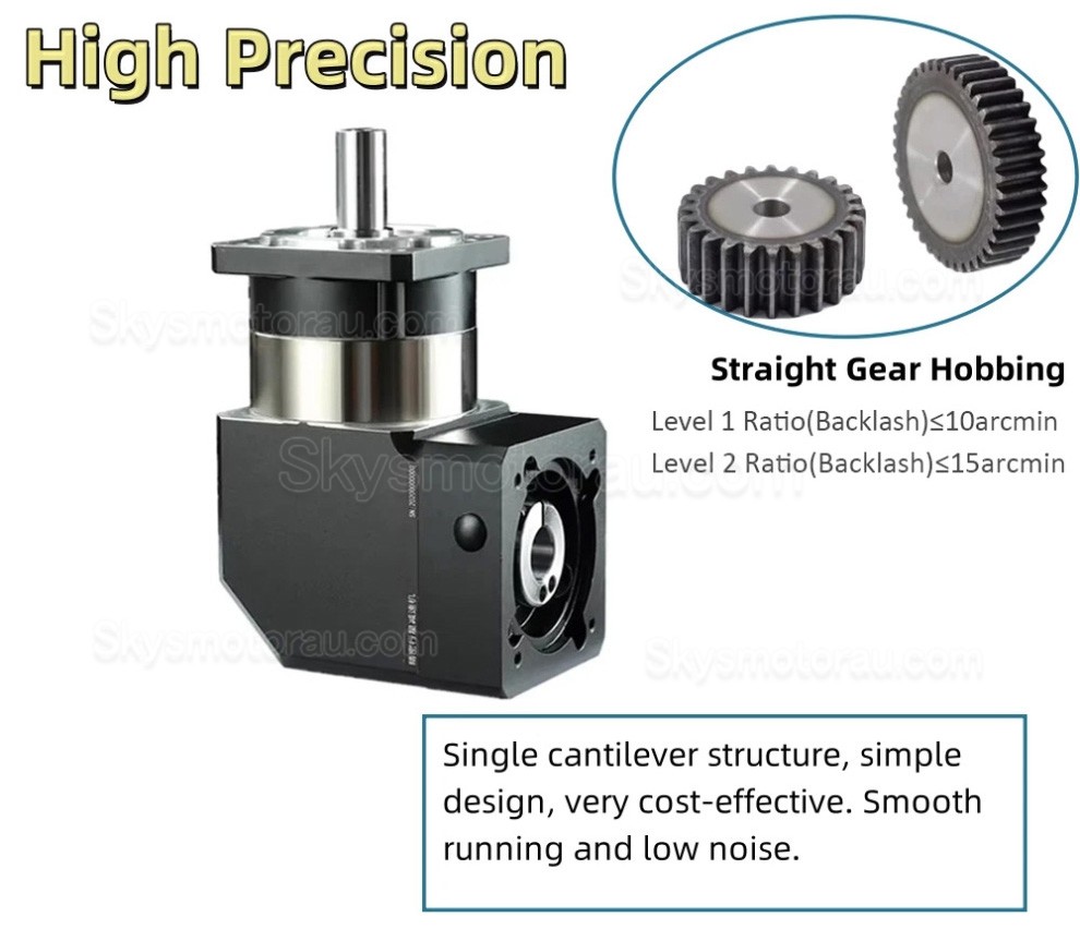 PVF060 Series Nema23 90 Degree Planetary Gearbox Ratio 3:1 - 100:1 Fit Nema 23 Stepper / 60mm Servo Motor
