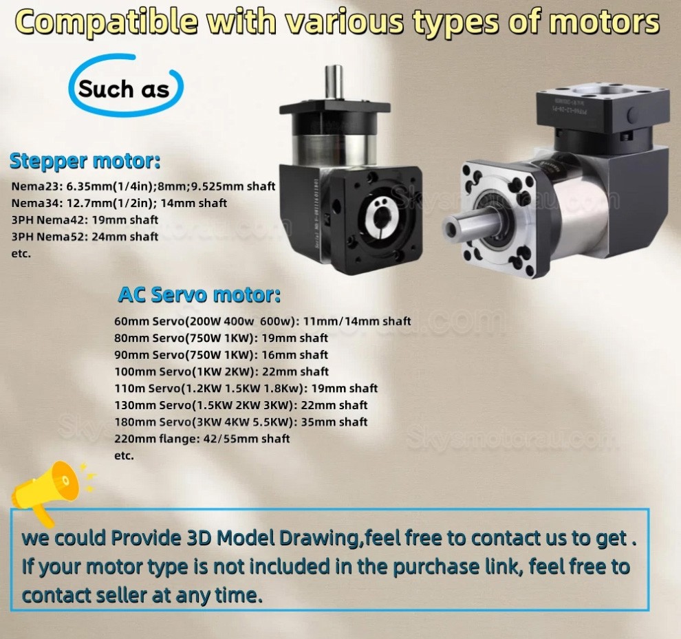 PVF120 Series Nema42 90 Degree Planetary Gearbox Ratio 3:1 - 100:1 for Nema 42 Stepper /100-130mm Servo Motor