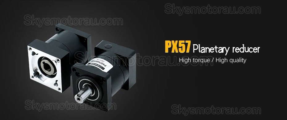 PX57 Series Nema 23 Planetary Gearbox Ratio 3:1 - 261:1 Input Shaft 8mm Output Shaft 14mm