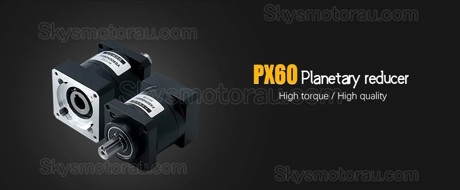 PX60 Series Nema 24 Planetary Gearbox Ratio 3:1 - 216:1 Input Shaft 14mm Output Shaft: 14mm