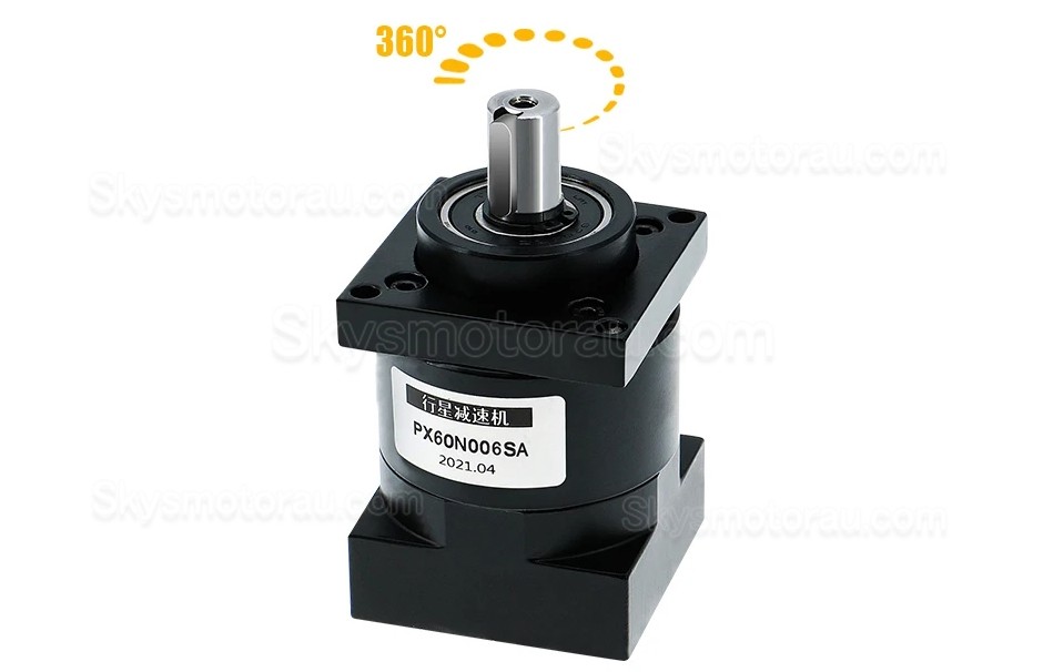 PX60 Series Nema 24 Planetary Gearbox Ratio 3:1 - 216:1 Input Shaft 14mm Output Shaft: 14mm