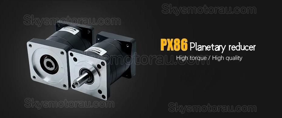 PX86 Series Nema 34 Planetary Gearbox Ratio 3:1 - 216:1 Input Shaft 14mm Output Shaft: 16mm