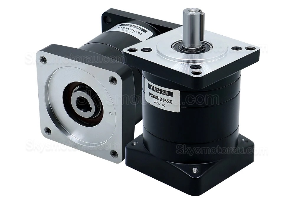 PX86 Series Nema 34 Planetary Gearbox Ratio 3:1 - 216:1 Input Shaft 14mm Output Shaft: 16mm