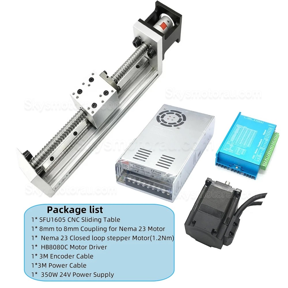 Linear Actuator Controller Kit DXG-YR60 Screw Linear Slide Rail with Nema 23 Closed Loop Stepper Motor & Driver Kit