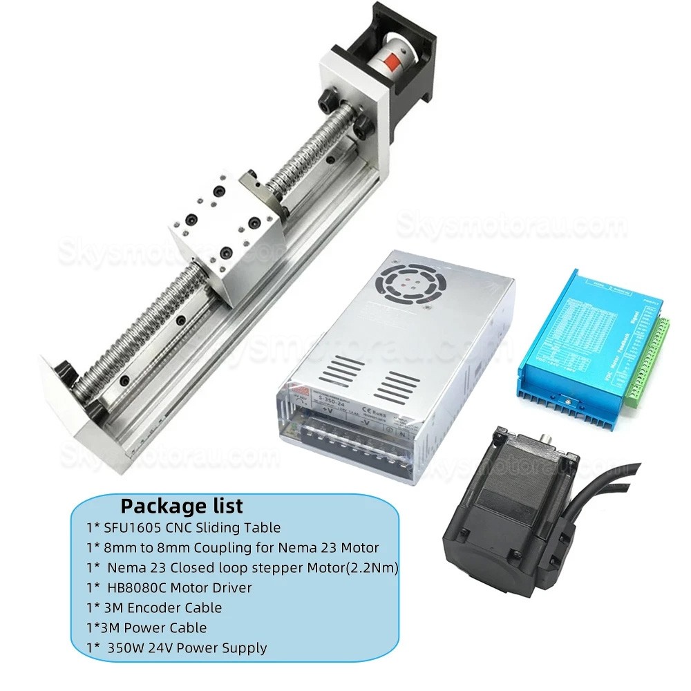 Linear Actuator Controller Kit DXG-YR60 Screw Linear Slide Rail with Nema 23 Closed Loop Stepper Motor & Driver Kit