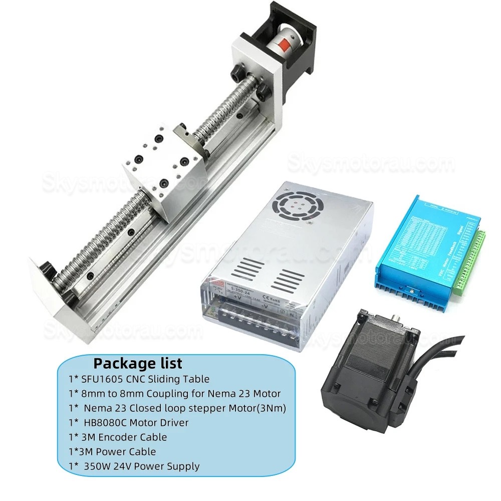 Linear Actuator Controller Kit DXG-YR60 Screw Linear Slide Rail with Nema 23 Closed Loop Stepper Motor & Driver Kit