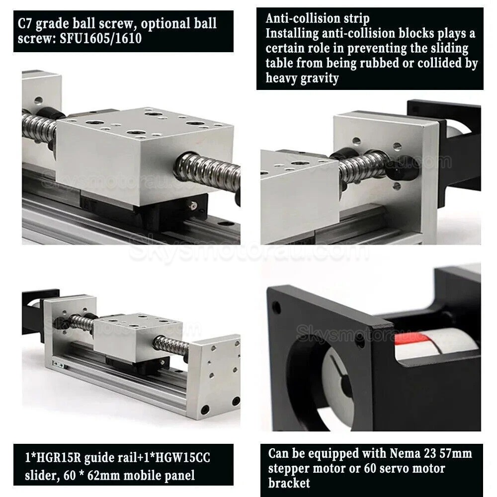 Linear Actuator Controller Kit DXG-YR60 Screw Linear Slide Rail with Nema 23 Closed Loop Stepper Motor & Driver Kit