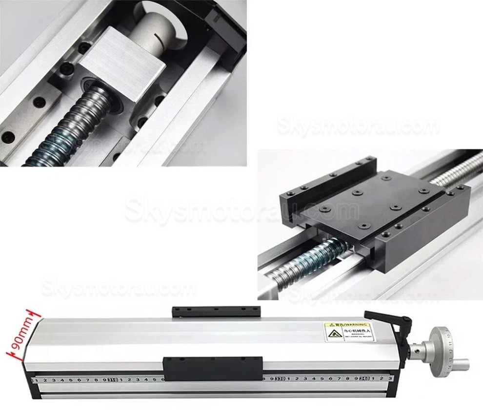 Manual Linear Slides Actuator QMF90 Fully Sealed Manual Ballscrew Slide with Handwheel