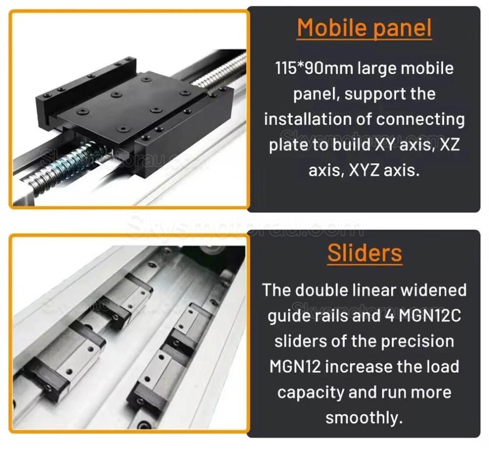Manual Linear Slides Actuator QMF90 Fully Sealed Manual Ballscrew Slide with Handwheel
