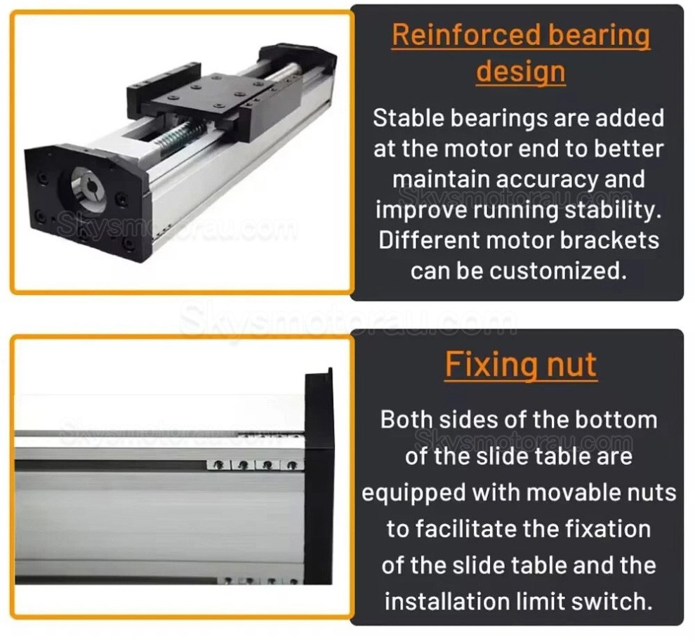Manual Linear Slides Actuator QMF90 Fully Sealed Manual Ballscrew Slide with Handwheel